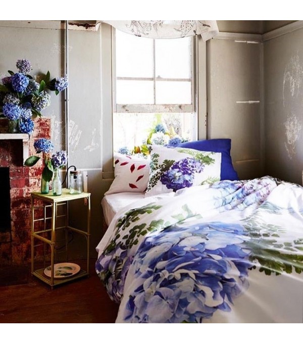 Hydrangea Blue Duvet Cover Queen or King - Davies & Son