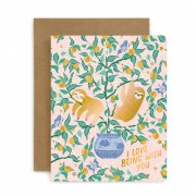 Greeting Card | I Love Being With You | Sloth