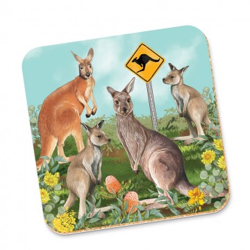 Corky Coaster | Kangaroos In The Wild