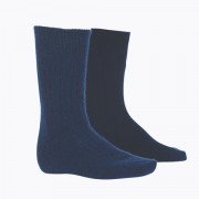 Rib Plain Socks | Possum + Merino | Twlight