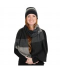 Travel Scarf | Charcoal Stripe | Possum + Merino