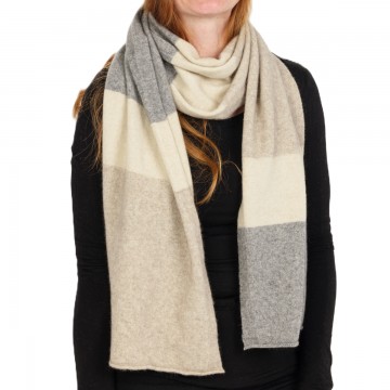 Travel Scarf | Natural Stripe | Possum + Merino