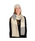 Travel Scarf | Natural Stripe | Possum + Merino