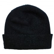 Plain Beanie | Black | Possum + Merino