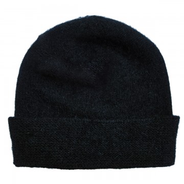 Plain Beanie | Black | Possum + Merino