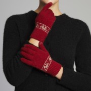 Merino Wool Koala Knitted Gloves - Tango Red