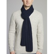 Wyong Textured Cable Knit Merino Wool Scarf - Military