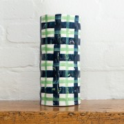 Vase | Navy + Mint Green Gingham | Large