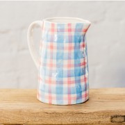 Jug | Cornflower Blue + Rose Pink Gingham | Medium