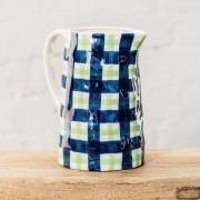 Jug | Navy + Mint Green Gingham | Medium