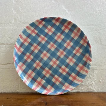 Platter | Cornflower Blue & Rose Pink Gingham