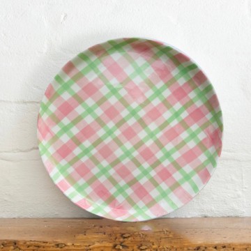 Platter | Rose Pink + Mint Green Gingham