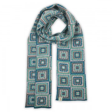 Scarf | Cluster | Peacock Blue | Extra Fine Merino Wool