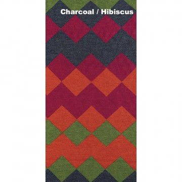 Harlequin Scarf - Merino Wool - Charcoal/Hibiscus Pink