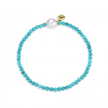 Bracelet | Luna Pearl Bracelet | Turquoise Howlite 'calm'
