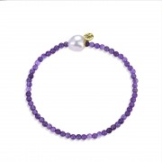 Bracelet | Luna Pearl Bracelet | Amethyst 'protection'