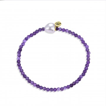 Bracelet | Luna Pearl Bracelet | Amethyst 'protection'
