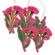 Gift Tag | Australian Flora | Red | Pack of 4