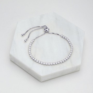 Bracelet | Nikki Tennis Bracelet | Silver