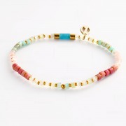 Bracelet | Terry | Aqua/Coral