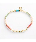 Bracelet | Terry | Aqua/Coral Bracelet | Terry | Aqua/Coral