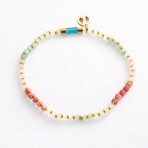 Bracelet | Terry | Aqua/Coral
