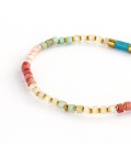 Bracelet | Terry | Aqua/Coral Bracelet | Terry | Aqua/Coral