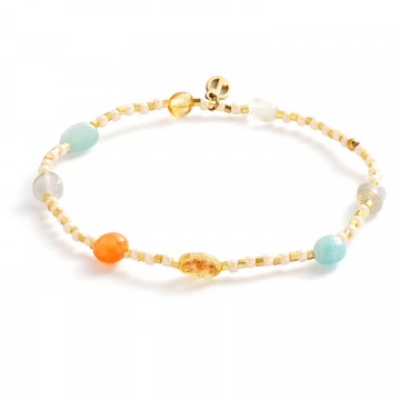 Bracelet | Harriette | Aqua/Coral
