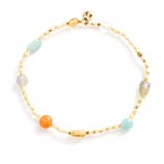 Bracelet | Harriette | Aqua/Coral Bracelet | Harriette | Aqua/Coral