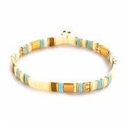 Bracelet | Tile | Teal Cream