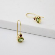 Earrings | Ana | Garnet + Peridot | Gold
