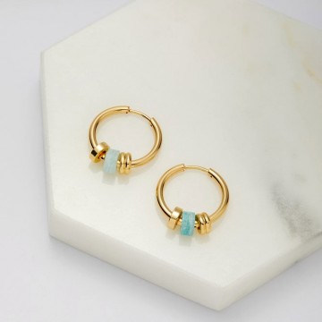 Earrings | Amina Hoop | Sea | Gold