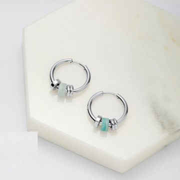 Earrings | Amina Hoop | Sea | Silver