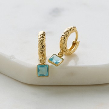 Earrings | Mikayla Hoop | Blue Topaz