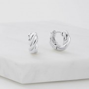 Earrings | Maya Huggies | Silver