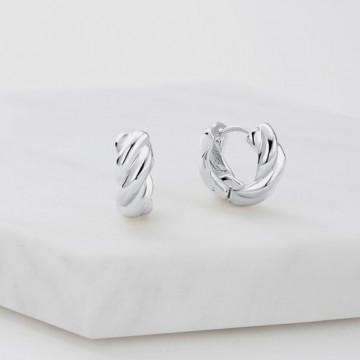 Earrings | Maya Huggies | Silver