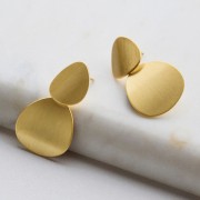 Earrings | Frankie Brushed Earring | Gold