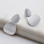 Earrings | Frankie Brushed Earring | Silver