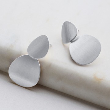 Earrings | Frankie Brushed Earring | Silver