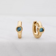 Earrings | Luna Huggie | Turquoise | Gold