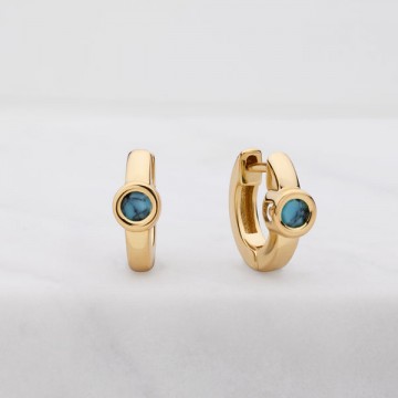 Earrings | Luna Huggie | Turquoise | Gold