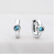 Earrings | Luna Huggie | Turquoise | Silver