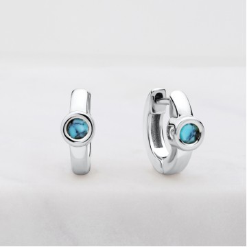 Earrings | Luna Huggie | Turquoise | Silver
