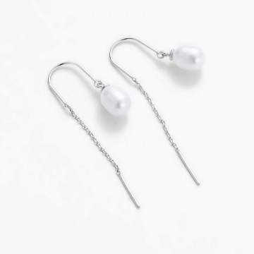Earrings | Talia Thread Earring | Silver