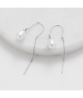 Earrings | Talia Thread Earring | Silver