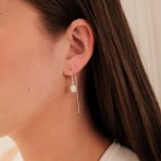 Earrings | Talia Thread Earring | Silver
