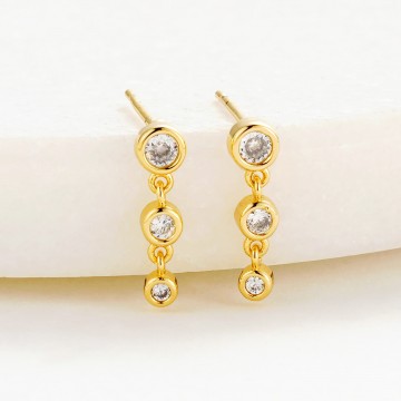 Earrings | Abby | Clear Gold Earrings | Abby | Clear Gold