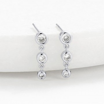 Earrings | Abby | Clear Silver Earrings | Abby | Clear Silver