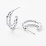 Earrings | Celeste Hoop | Clear Silver Earrings | Celeste Hoop | Clear Silver