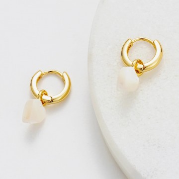 Earrings | Sofia Hoops | White
